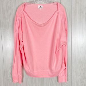 Sundry | Neon Pink Bateau Neckline Oversized Pullover Sweater Size 1 (Small)